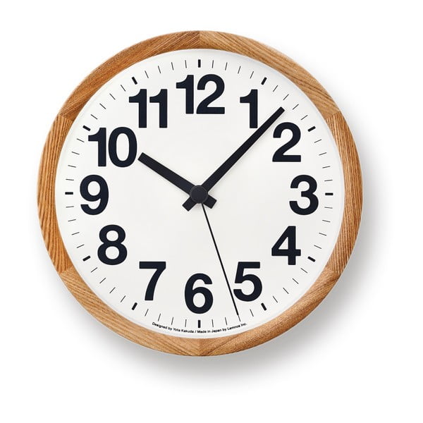 Nástenné hodiny s hnedým rámom Lemnos Clock, ⌀ 22 cm
