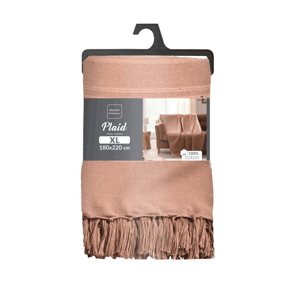 Bavlnený pléd v terakotovej farbe 125x150 cm Lilia – douceur d'intérieur-image-2