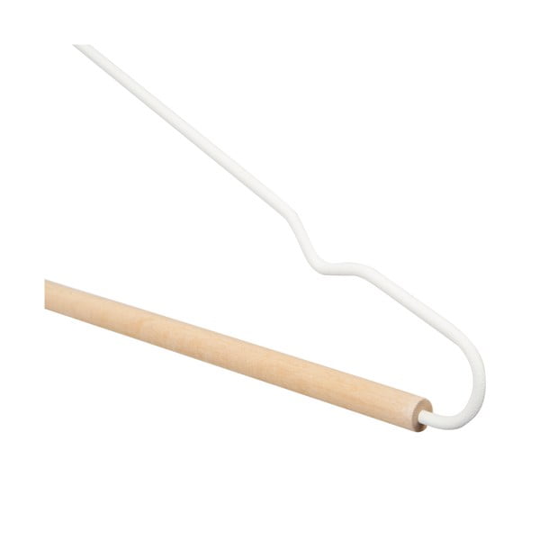 Sada 2 bielych vešiakov na oblečenie s dreveným detailom Compactor Frosted-image-4