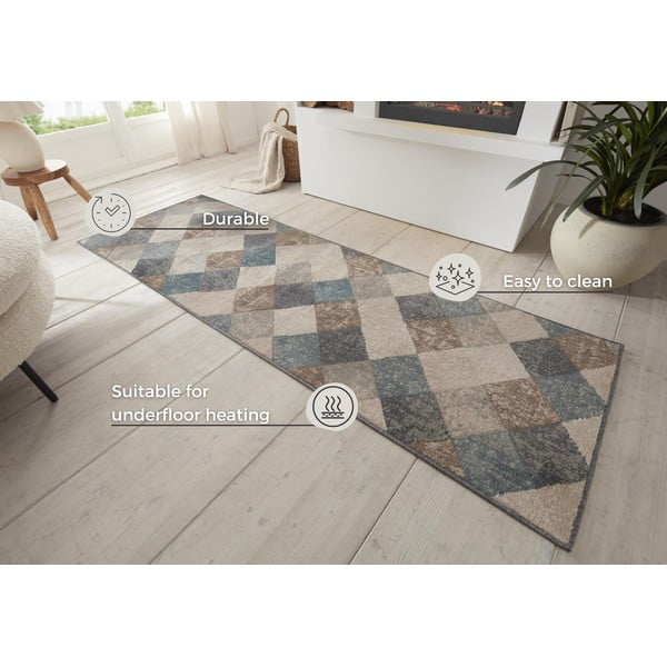 Modrý/béžový behúň 80x200 cm Terrain – Hanse Home-image-4