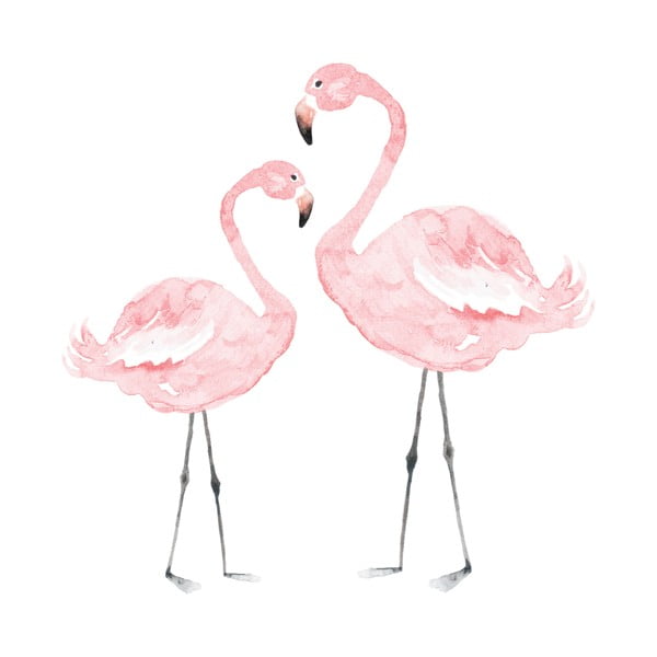 Nástenná samolepka Dekornik Flamingos, 110 × 110 cm