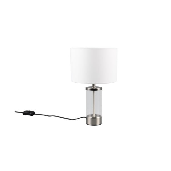 Stolová lampa v striebornej farbe s textilným tienidlom (výška 33,5 cm) Grazia – Reality-image-3