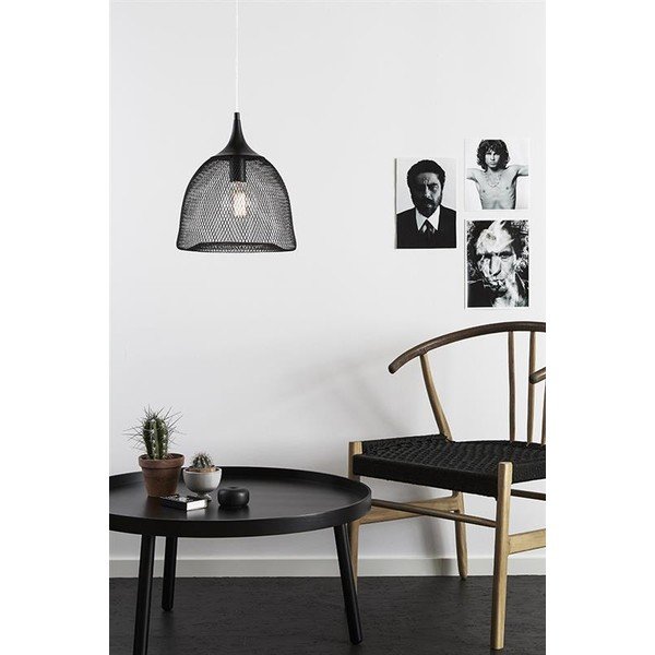 Čierne závesné svetlo Markslöjd Grid, 33 cm-image-1