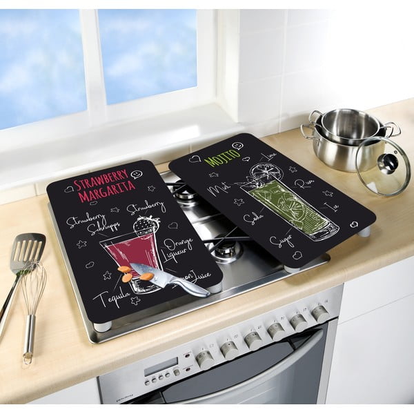 Sada 2 sklenených krytov na sporák Wenko Margarita, 52 x 30 cm-image-2