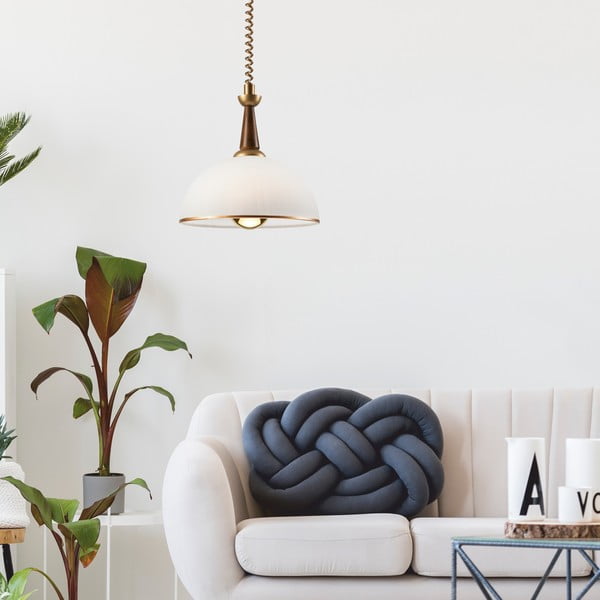 Závesné svietidlo v zlato-tmavohnedej farbe so skleneným tienidlom ø 30 cm Ciara – LAMKUR-image-1