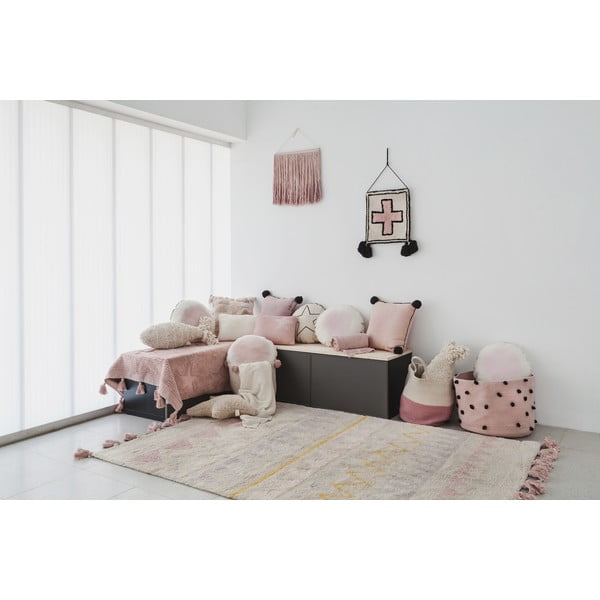 Ružovo-krémový prateľný ručne tkaný bavlnený detský koberec 140x200 cm Azteca Vintage Nude – Lorena Canals-image-3