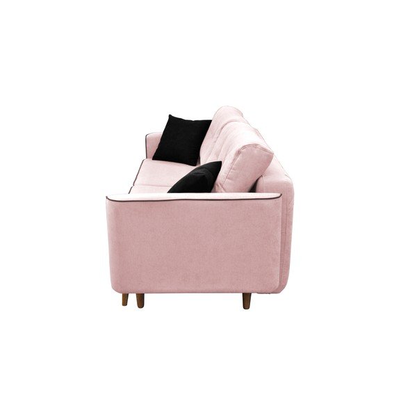 Ružová trojmiestna rozkladacia pohovka so svetlými nohami Mazzini Sofas Ivy-image-2