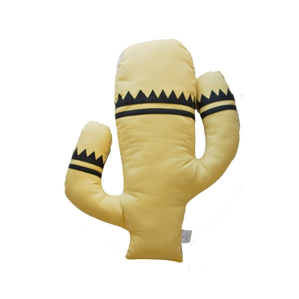 Žltý bavlnený vankúš v tvare kaktusu VIGVAM Design Cuddle