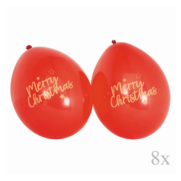 Sada 8 červených balónikov Neviti Dazzling Christmas