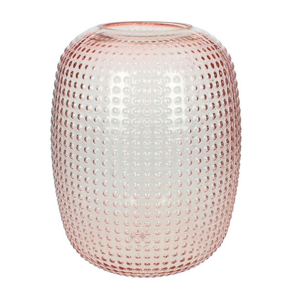 Ružová sklenená váza HF Living, výška 26 cm