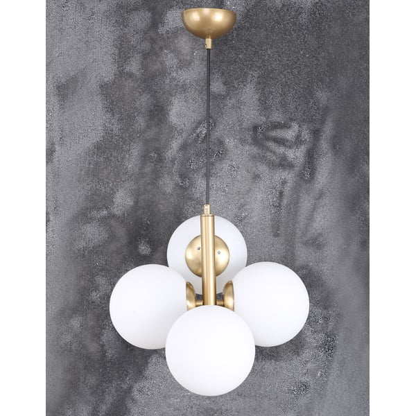 Biele/v zlatej farbe závesné svietidlo so skleneným tienidlom ø 15 cm Forte – Squid Lighting-image-4