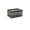 Sivý plastový úložný box 47,5x34,5x23,5 cm Folding Crate – KIS
