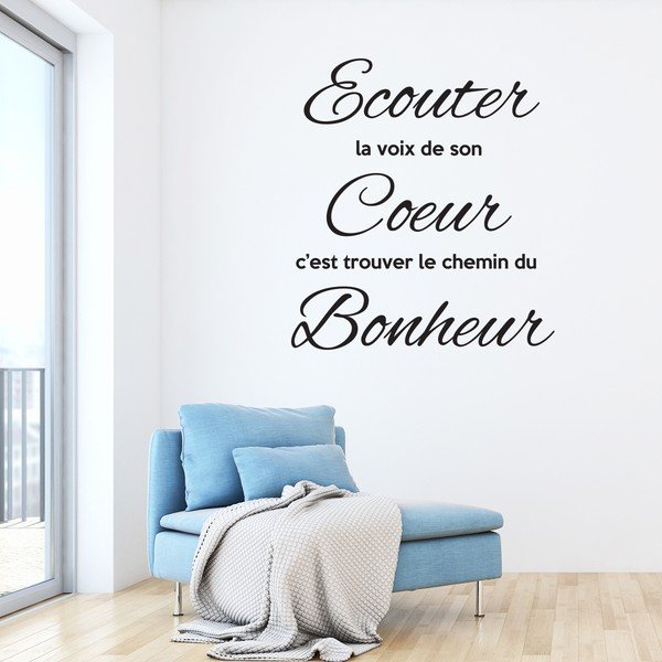 Čierna samolepka Ambiance Quote Écouter-image-1
