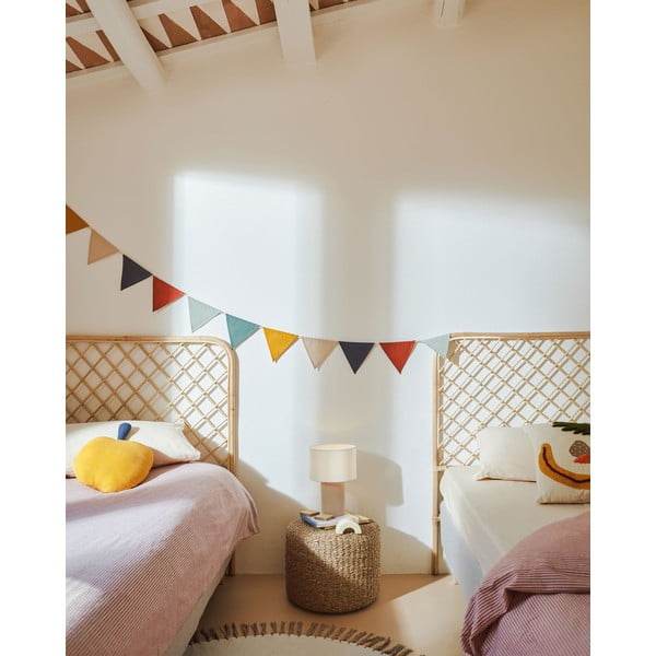 Biela/béžová stolová lampa s textilným tienidlom (výška 29 cm) Bianella – Kave Home-image-4