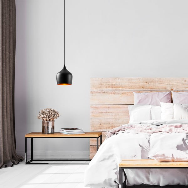 Čierne závesné svietidlo s kovovým tienidlom ø 22 cm Dodo – Opviq lights-image-1