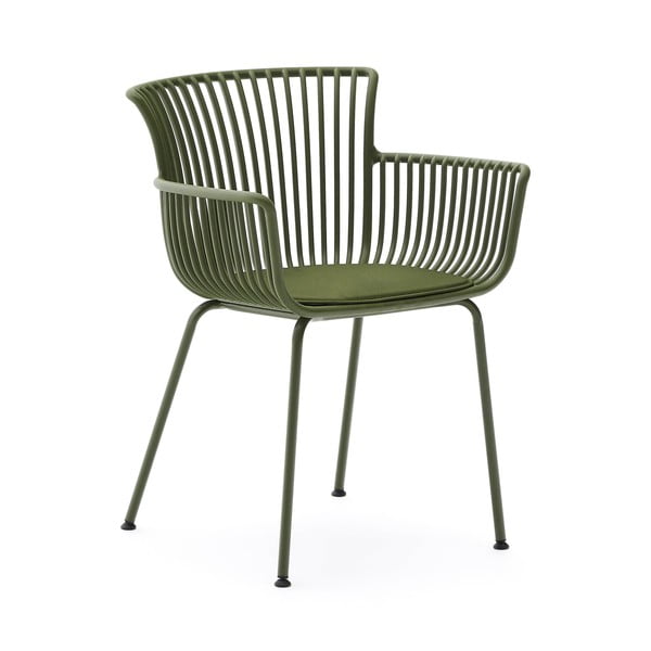 Tmavozelená kovová záhradná stolička Surpika – Kave Home