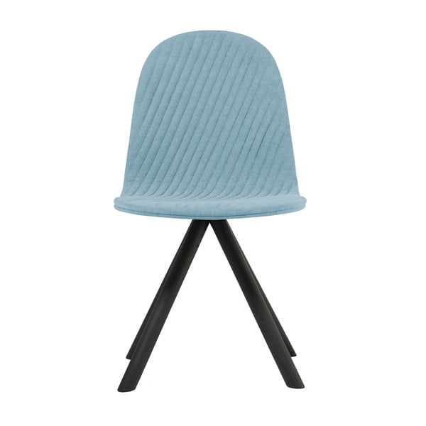 Svetlomodrá stolička s čiernymi nohami IKER Mannequin Stripe