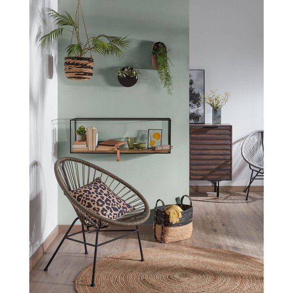 Čierna/v prírodnej farbe polica z jedlového dreva 90 cm Elisha – Kave Home-image-2