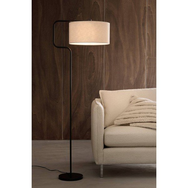 Čierna/krémovobiela látková stojacia lampa (výška  160 cm) Josho – Ellos Home-image-2