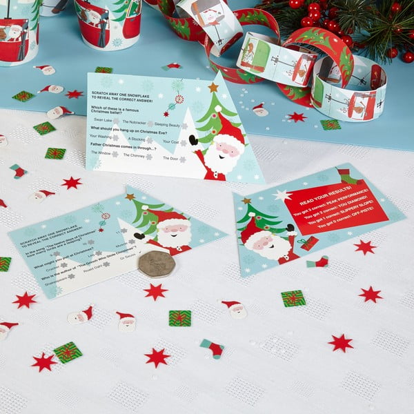 Sada 10 vianočných herných stieracích kariet Neviti Festive Fun