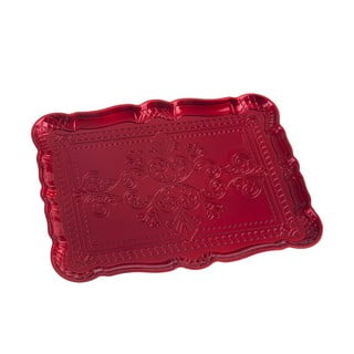 Červená obdĺžniková servírovacia tácka Casa Selección, 30.5 x 23 cm