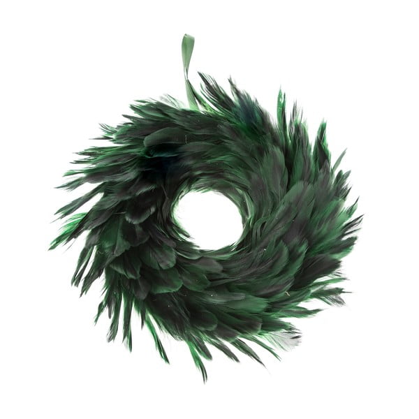 Zelený veniec z peria Dakls, ø 14 cm