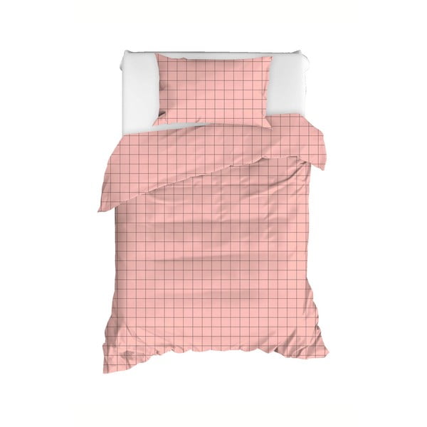 Ružové predĺžené bavlnené obliečky na jednolôžko 160x220 cm Piga - Mijolnir