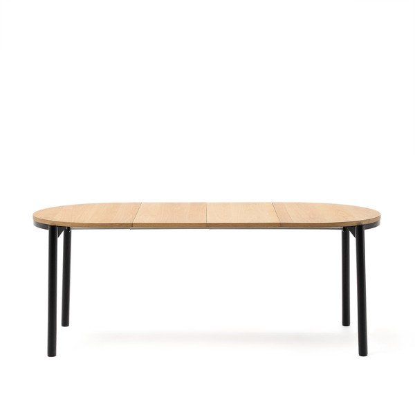 Rozkladací jedálenský stôl s doskou v dubovom dekore v prírodnej farbe 90x120 cm Montuiri – Kave Home-image-4