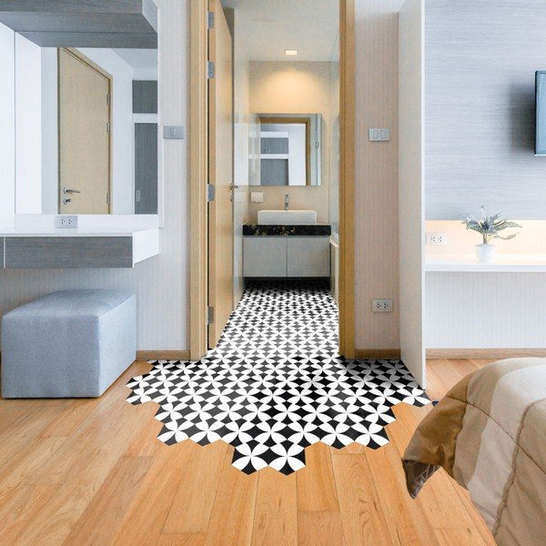 Sada 10 samolepiek na podlahu Ambiance Floor Stickers Hexagons Bernardo, 40 × 90 cm-image-2