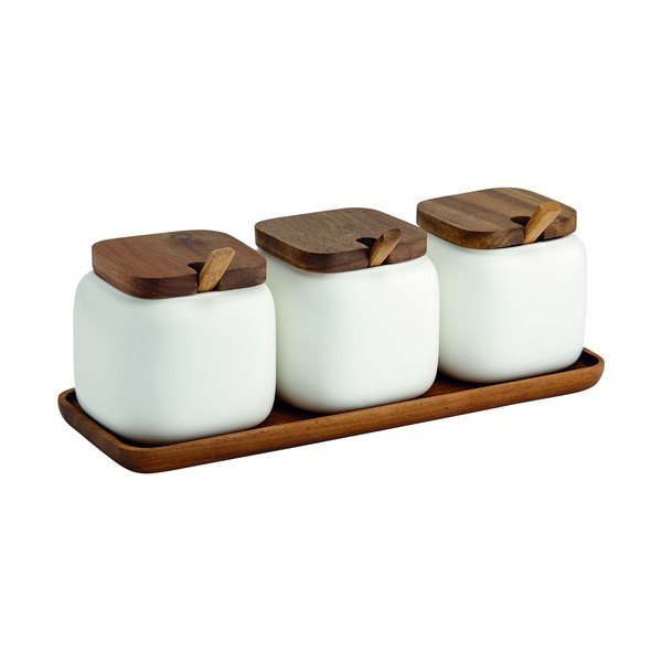 Porcelánové dózy v súprave 3 ks na cukor/na soľ Essentials – Ladelle