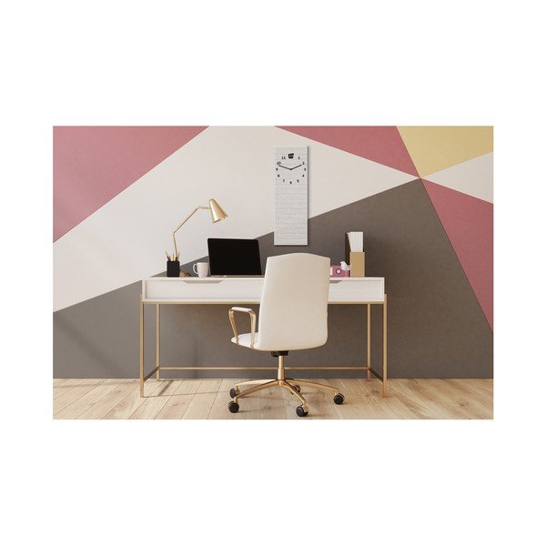 Nástenné hodiny Styler Glassclock White, 20 × 60 cm-image-2