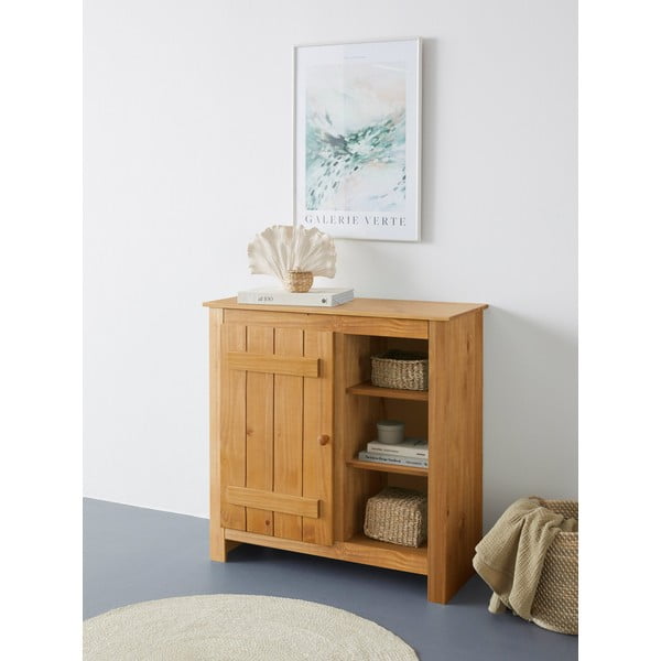 Skrinka z borovicového dreva v prírodnej farbe 90x90 cm Bertram – Støraa-image-1