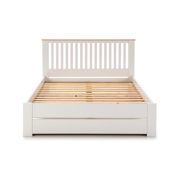 Biela dvojlôžková posteľ s roštom 140x190 cm Leba – Marckeric-image-2