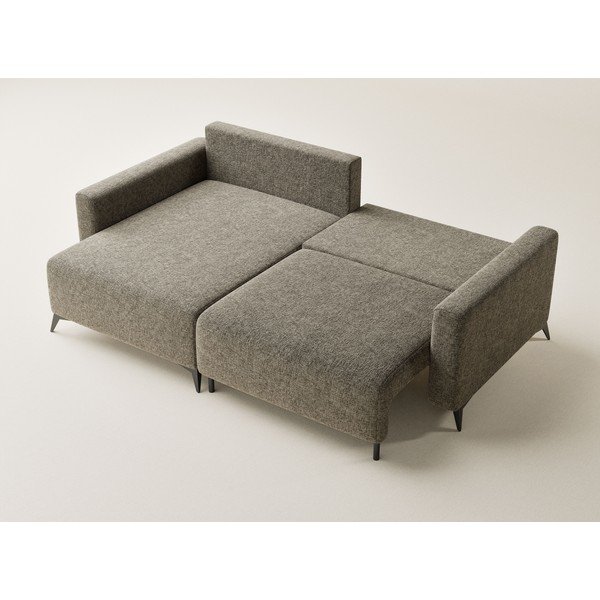 Hnedá ženilková rozkladacia/s úložným priestorom rohová pohovka (ľavý roh/s leňoškou) Leon – Maison de Rêve-image-3