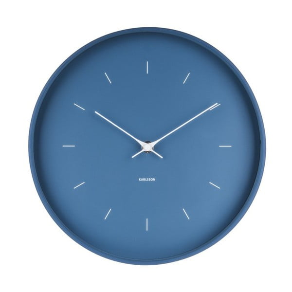 Modré nástenné hodiny Karlsson Butterfly, Ø 27,5 cm