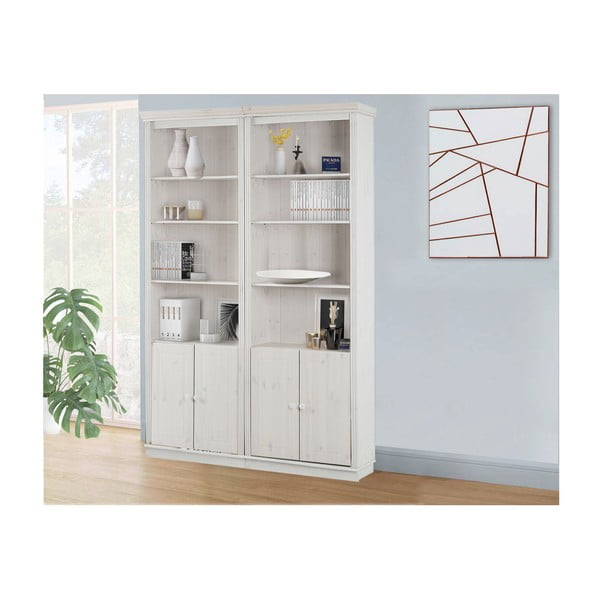 Biela knižnica z borovicového dreva 148x223 cm Anita – Støraa-image-1