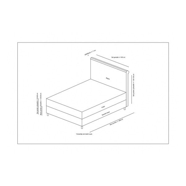 Béžová boxspring posteľ s úložným priestorom 140x200 cm Sonata – Kalune Design-image-4
