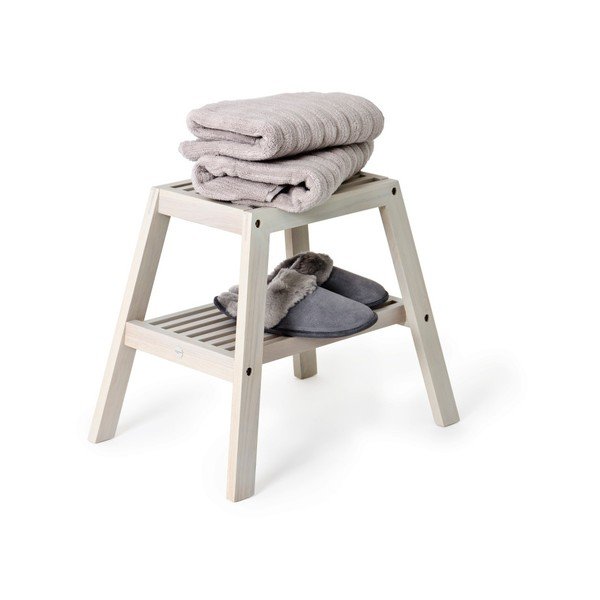 Sivá stolička z dubového dreva Wireworks Slatted Stool-image-1