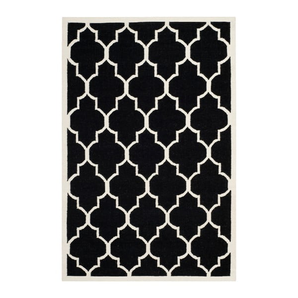 Čierny vlnený koberec Safavieh Alameda, 182 x 274 cm