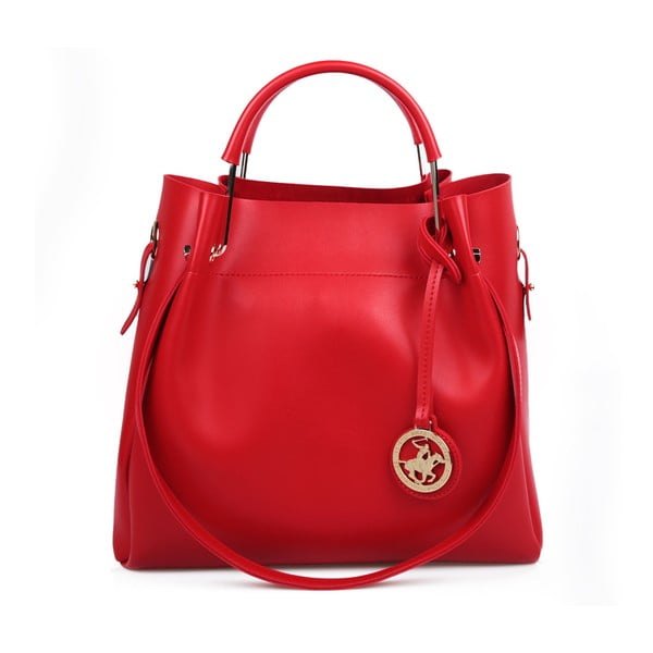 Červená kabelka z eko kože Beverly Hills Polo Club Amy