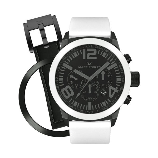 Unisex hodinky Marc Coblen s remienkom a krúžkom na ciferník naviac P44