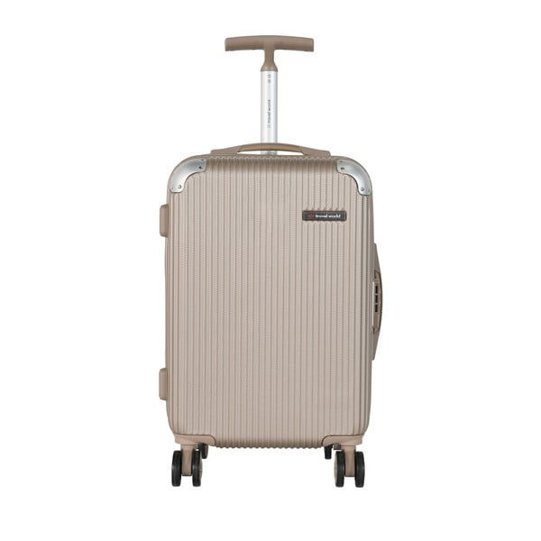 Béžová príručná batožina Travel World Luxury, 55 × 34 cm