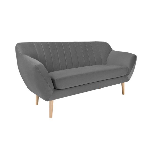Sivá zamatová pohovka Mazzini Sofas Sardaigne, 158 cm-image-2