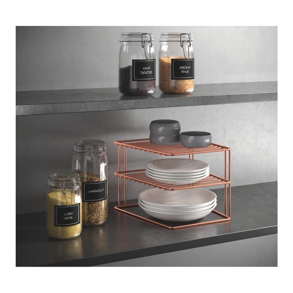 Oceľová prídavná polička v medenej farbe 25x25 cm Palio – Metaltex-image-1