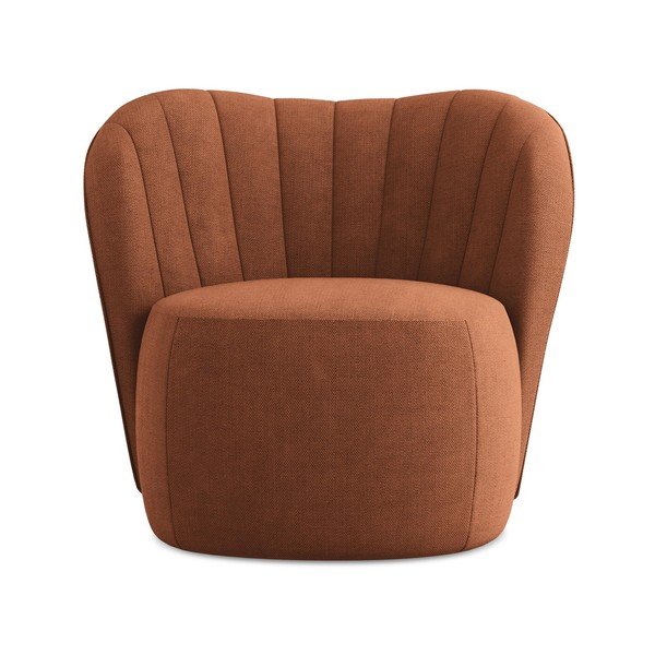 Ženilkové kreslo v terakotovej farbe Keloa – Makamii-image-1