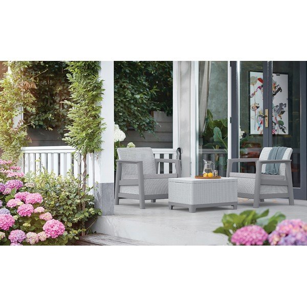 Svetlosivé plastové záhradné kreslá v súprave 2 ks Scandi Linea – Keter-image-1