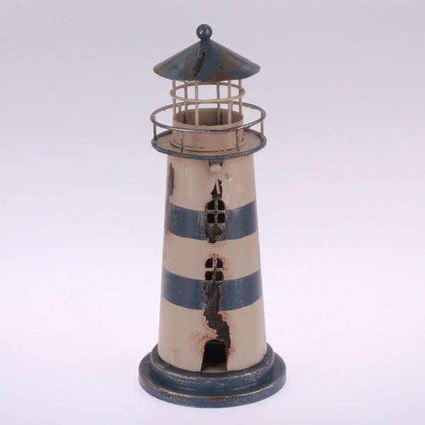 Kovový závesný svietnik Blue Lighthouse, 22 cm