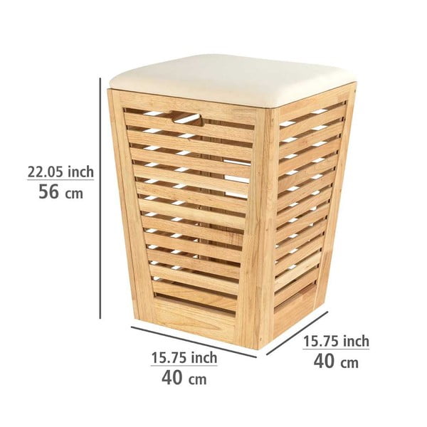 Drevený kôš na bielizeň v prírodnej farbe 55 l Norway – Wenko-image-3