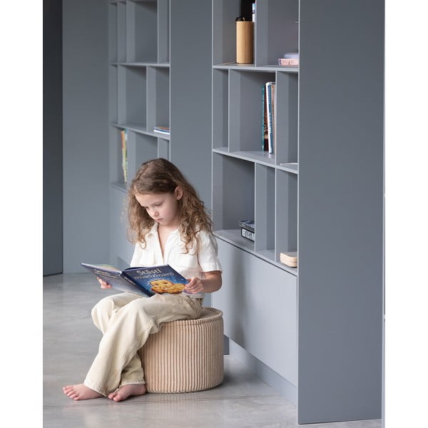 Svetlohnedý menčestrový detský puf – Wigiwama-image-1