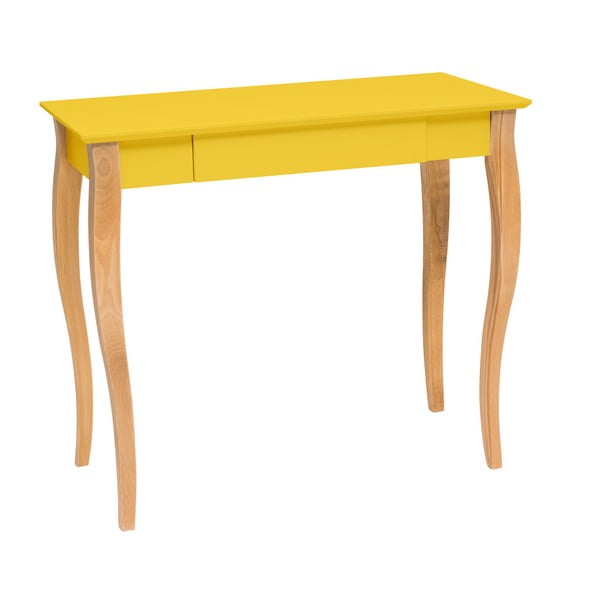 Žltý písací stôl Ragaba Lillo, dĺžka 85 cm